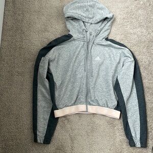 Adidas Crop Zip Front Hoodie